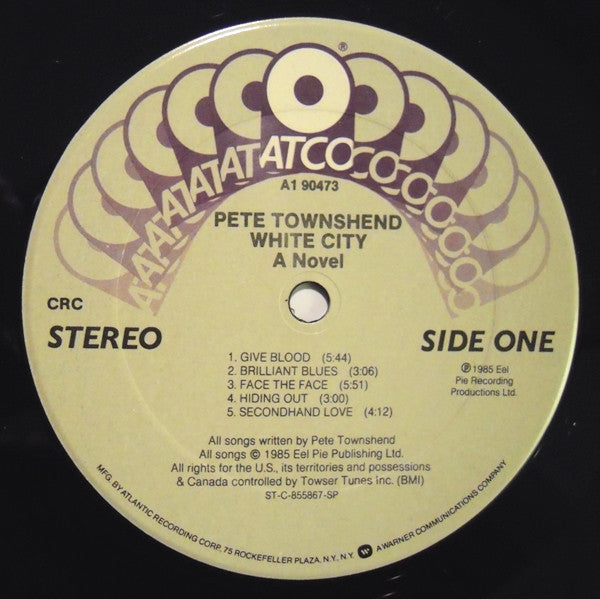 Pete Townshend : White City: A Novel (LP, Album, Club, Col)