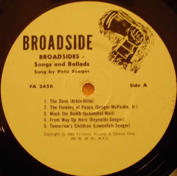 Pete Seeger : Broadsides - Songs And Ballads Sung By Pete Seeger (LP, Album)