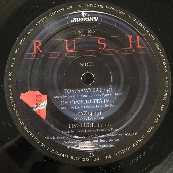Rush : Moving Pictures (LP, Album, PRC)