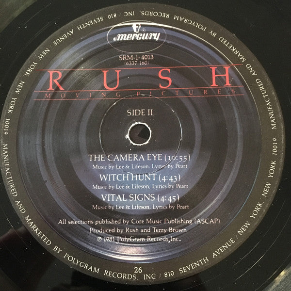 Rush : Moving Pictures (LP, Album, PRC)
