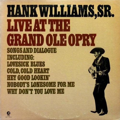 Hank Williams : Live At The Grand Ole Opry (LP, Club, Ind)