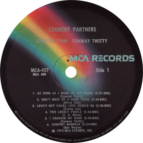 Conway Twitty & Loretta Lynn : Country Partners (LP, Album)