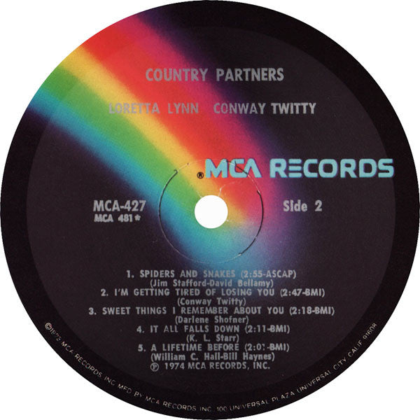 Conway Twitty & Loretta Lynn : Country Partners (LP, Album)