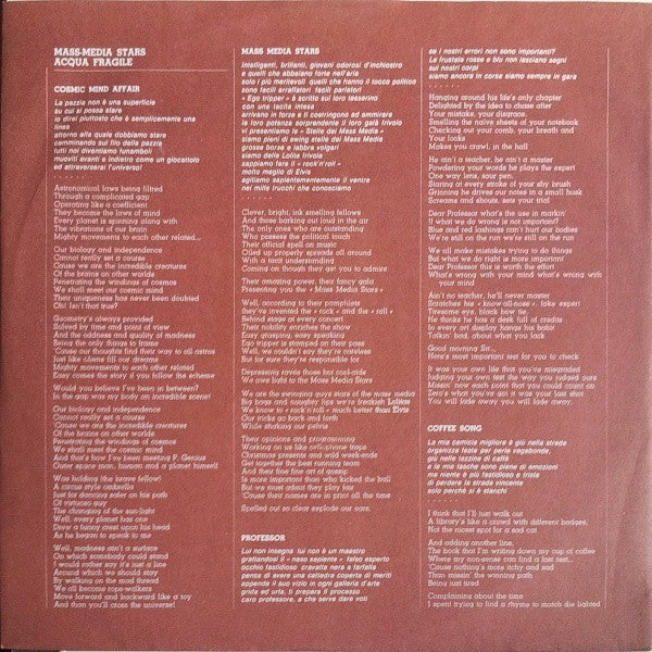Acqua Fragile : Mass-Media Stars (LP, Album)