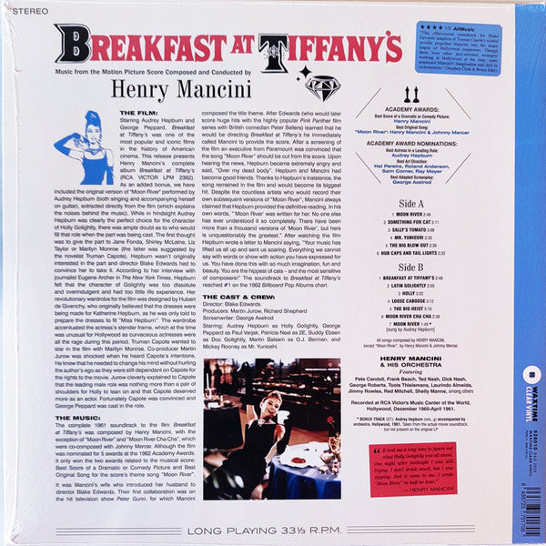 Henry Mancini : Breakfast At Tiffany's (LP, Album, Ltd, RE, Cle)
