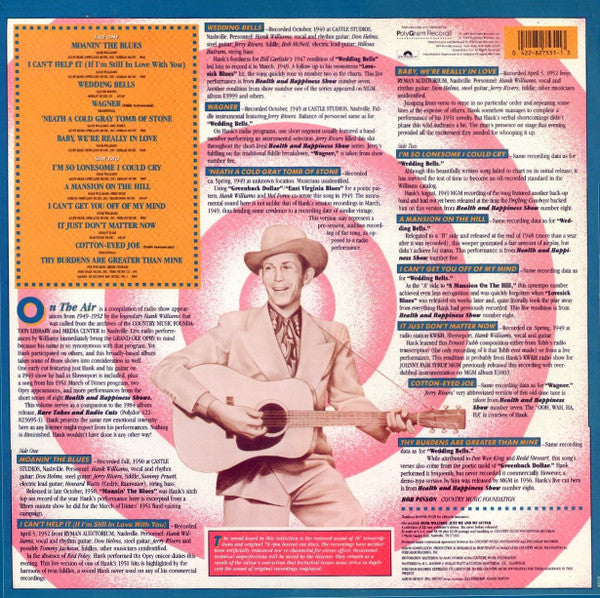 Hank Williams : On The Air  (LP, Comp)