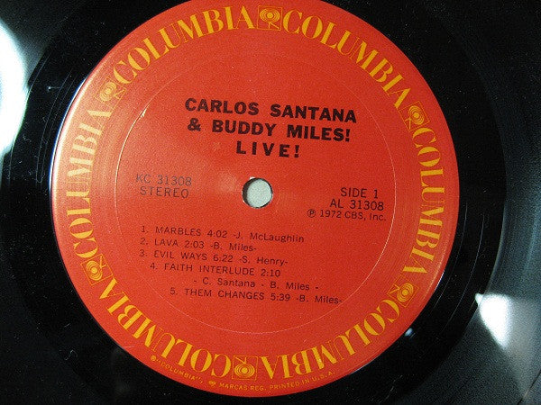 Carlos Santana & Buddy Miles : Carlos Santana & Buddy Miles! Live! (LP, Album)