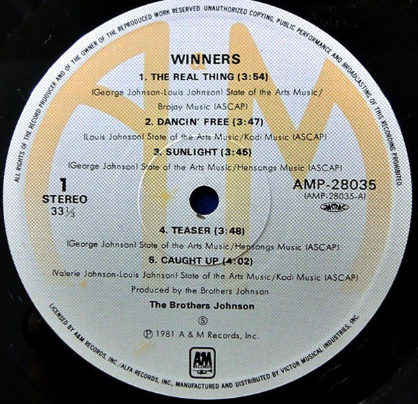 Brothers Johnson : Winners (LP, Album, Gat)