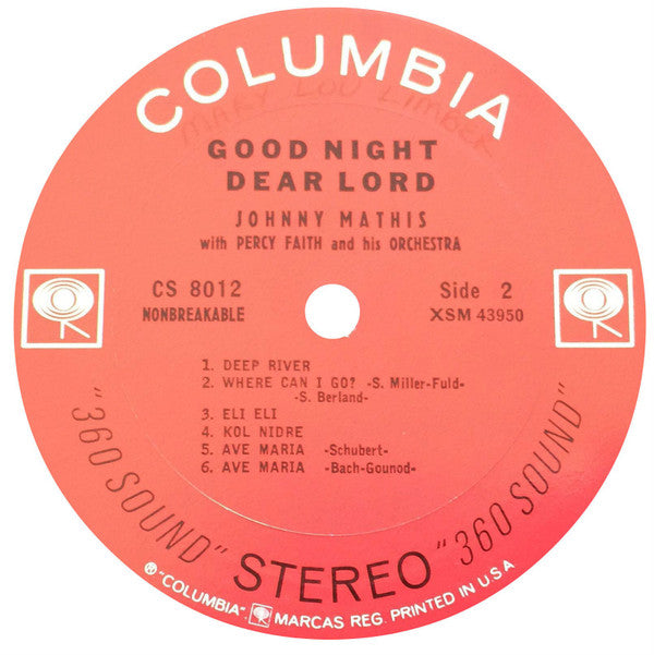 Johnny Mathis : Good Night, Dear Lord (LP, Album, RP)