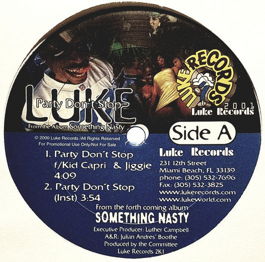 Luke : Party Don't Stop (12", Promo)