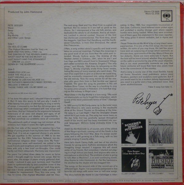 Pete Seeger : Waist Deep In The Big Muddy And Other Love Songs (LP, Album)