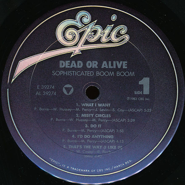 Dead Or Alive : Sophisticated Boom Boom (LP, Album, Car)