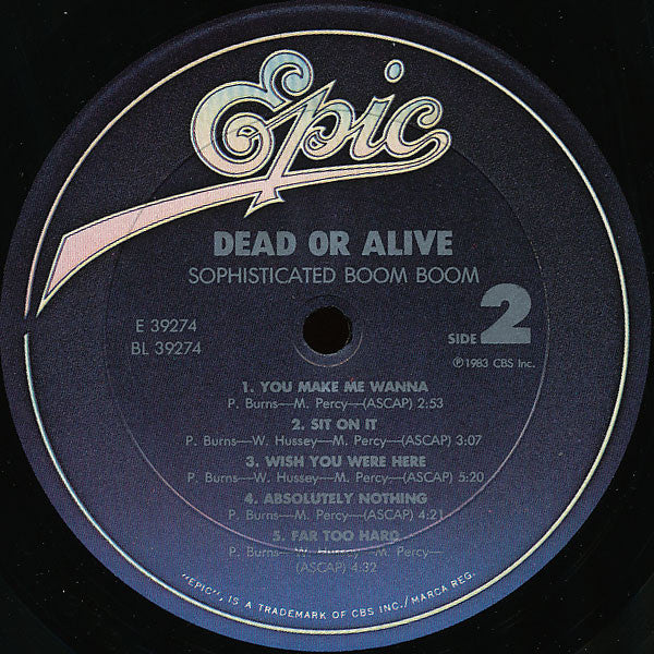 Dead Or Alive : Sophisticated Boom Boom (LP, Album, Car)