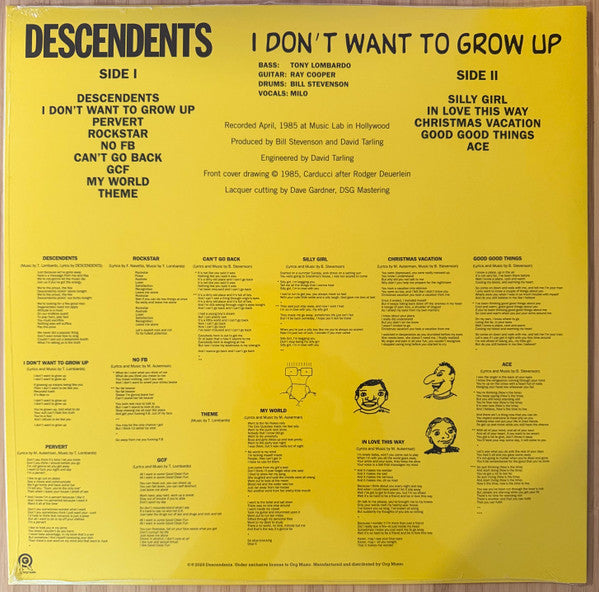 Descendents : I Don't Want To Grow Up (LP, Album, RE, Yel)