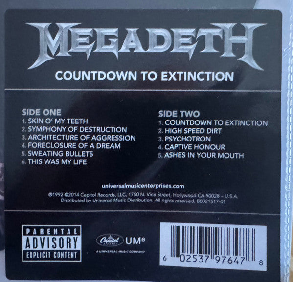Megadeth : Countdown To Extinction (LP, Album, Pic, RE, RM, 180)