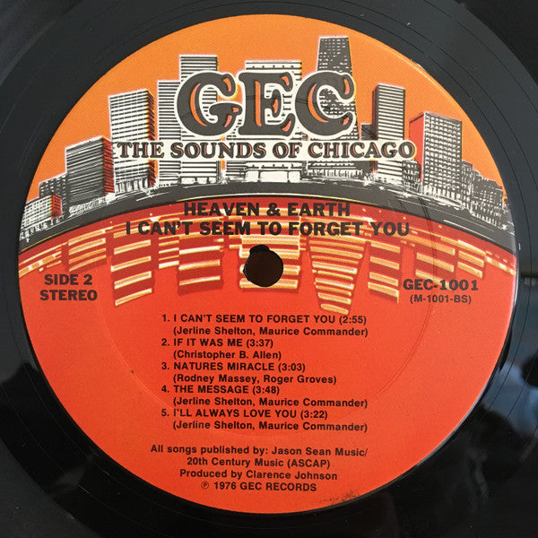 Heaven And Earth (2) : I Can't Seem To Forget You (LP, Album)