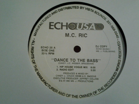 M.C. Ric : Dance To The Bass (12", Promo)