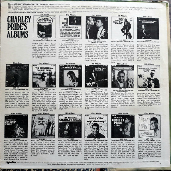 Charley Pride : Songs Of Love By Charley Pride (LP, Album)