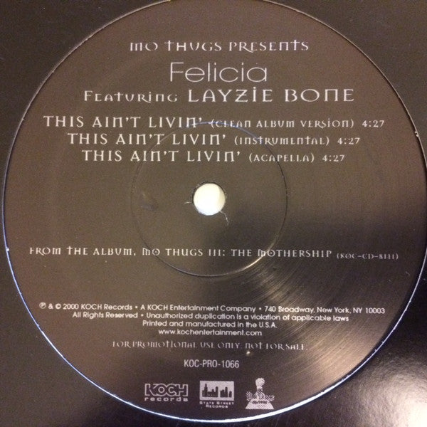 Felecia : This Ain't Livin' (12", Promo)