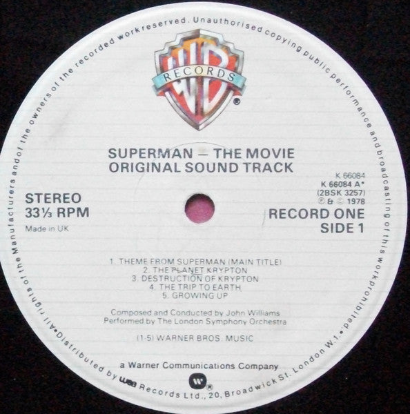 John Williams (4) : Superman The Movie (Original Sound Track) (2xLP, Album)