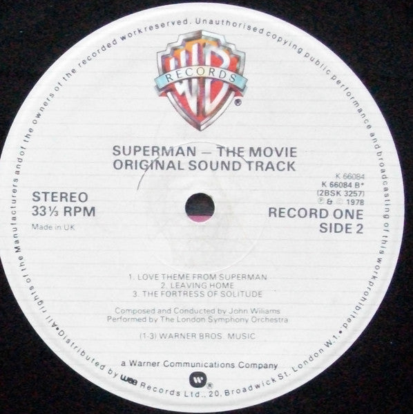 John Williams (4) : Superman The Movie (Original Sound Track) (2xLP, Album)