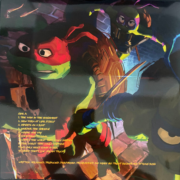 Trent Reznor And Atticus Ross : Teenage Mutant Ninja Turtles: Mutant Mayhem (Original Score) (LP, Ltd, Unofficial, Mut + LP, S/Sided, Etch, Ltd,)