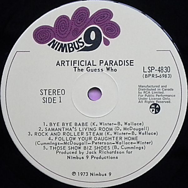 The Guess Who : Artificial Paradise (LP, Album)