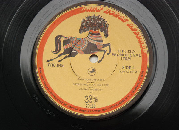 George Harrison : Dark Horse Records Presents A Personal Music Dialogue With George Harrison At 33 1/3  (LP, Promo)
