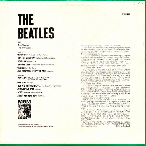 The Beatles With Tony Sheridan : The Beatles With Tony Sheridan And Guests (LP, Comp, Mono)