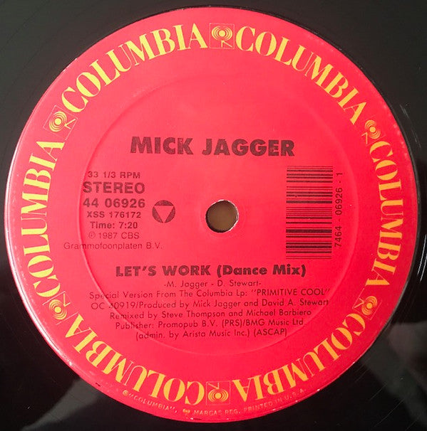 Mick Jagger : Let's Work (12", Promo)