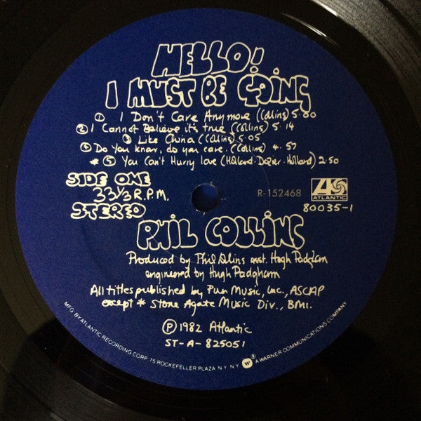 Phil Collins : Hello, I Must Be Going! (LP, Album, Club, Gat)