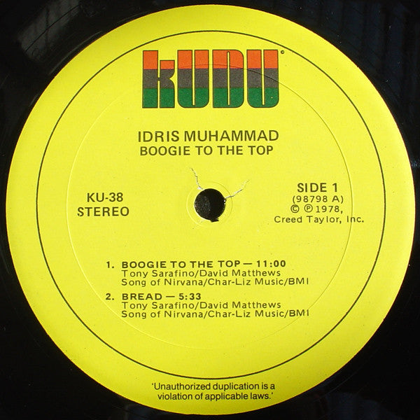 Idris Muhammad : Boogie To The Top (LP, Album, Kee)