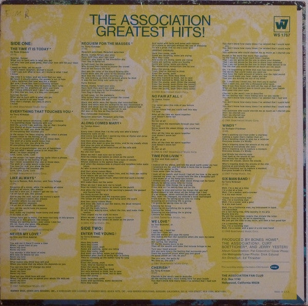 The Association (2) : Greatest Hits! (LP, Comp, RP, Ter)