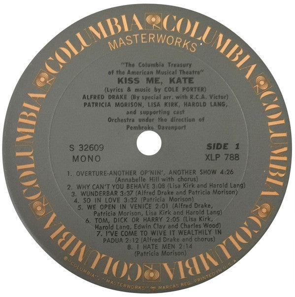 Cole Porter, Saint Subber And Lemuel Ayers Present Alfred Drake And Patricia Morison : Kiss Me, Kate (LP, Mono, RE)