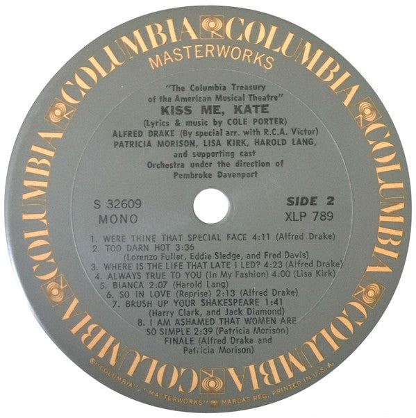 Cole Porter, Saint Subber And Lemuel Ayers Present Alfred Drake And Patricia Morison : Kiss Me, Kate (LP, Mono, RE)