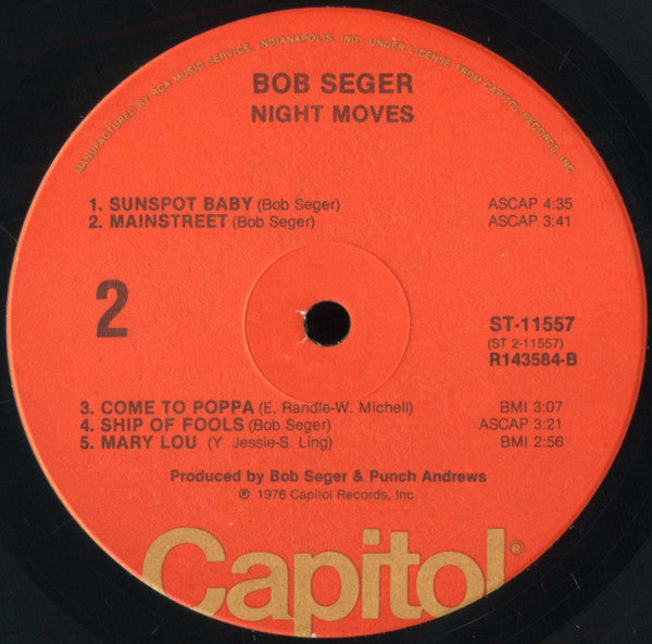 Bob Seger And The Silver Bullet Band : Night Moves (LP, Album, Club)