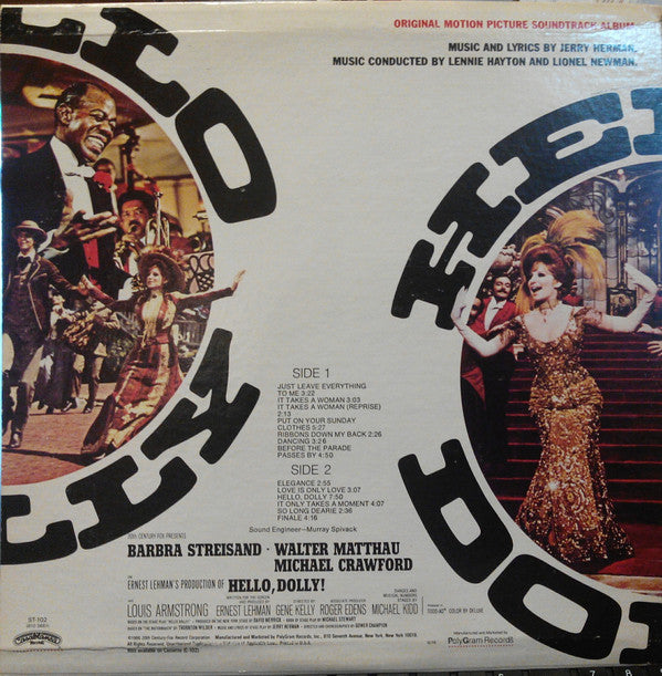 Barbra Streisand, Louis Armstrong : Hello, Dolly! (Original Motion Picture Soundtrack Album) (LP, RE)