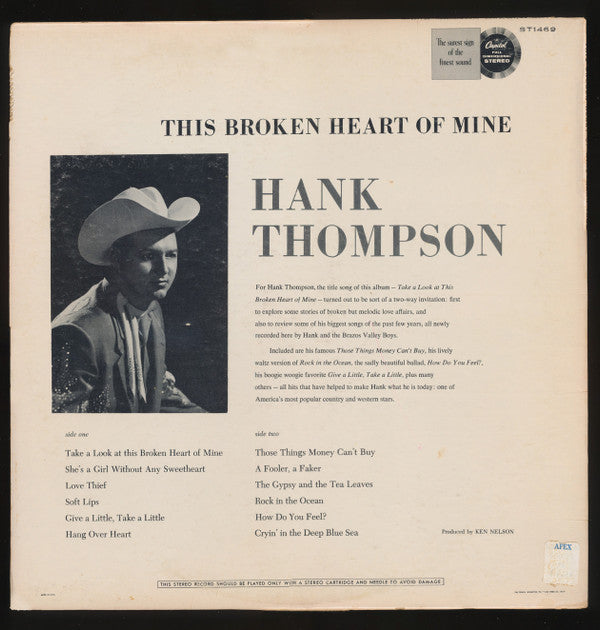 Hank Thompson And His Brazos Valley Boys : This Broken Heart Of Mine (LP, Album)