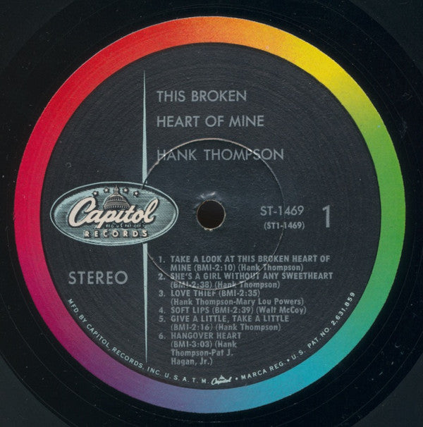 Hank Thompson And His Brazos Valley Boys : This Broken Heart Of Mine (LP, Album)