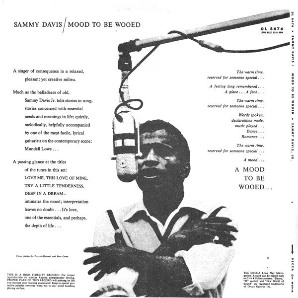 Sammy Davis Jr., Mundell Lowe : Mood To Be Wooed (LP, Album, Mono)