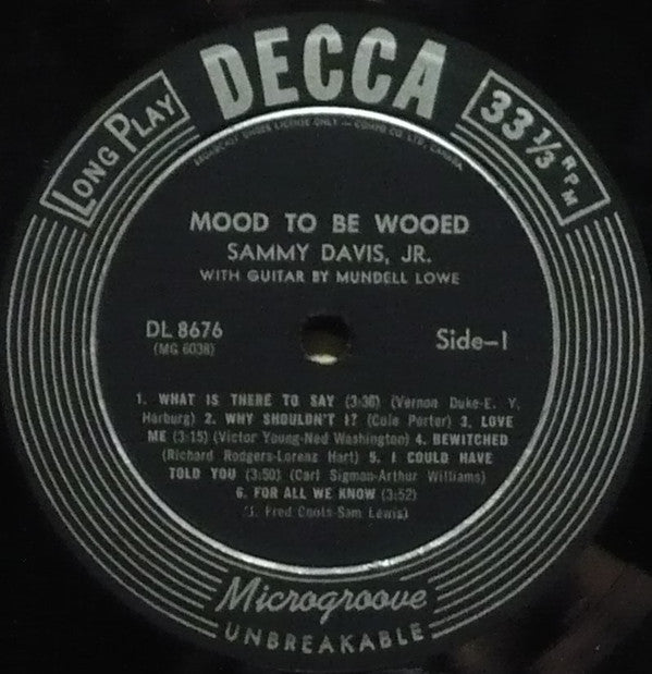 Sammy Davis Jr., Mundell Lowe : Mood To Be Wooed (LP, Album, Mono)