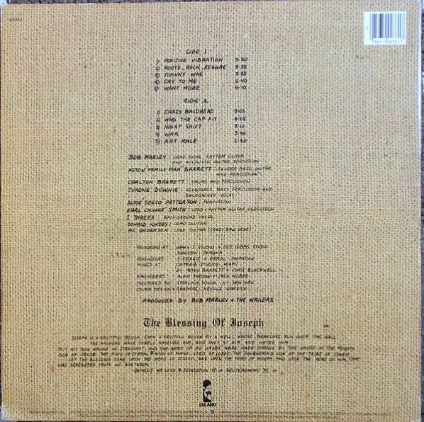 Bob Marley & The Wailers : Rastaman Vibration (LP, Album, RE, Spe)