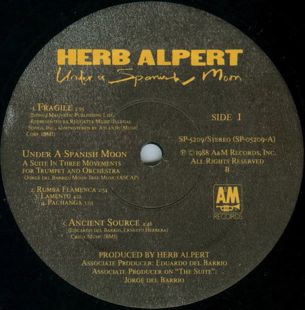 Herb Alpert : Under A Spanish Moon (LP, Album)