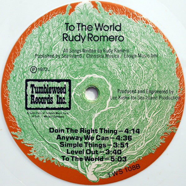 Rudy Romero (2) : To The World (LP, Album, Whi)
