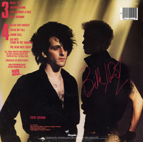 Billy Idol : Rebel Yell (LP, Album, Club)