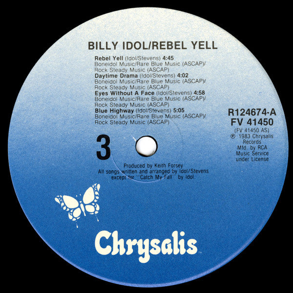 Billy Idol : Rebel Yell (LP, Album, Club)