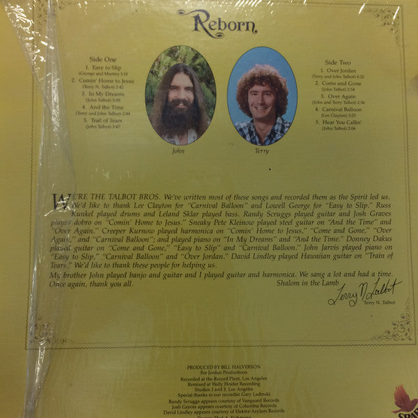 The Talbot Bros. : Reborn (LP, Album, RE)