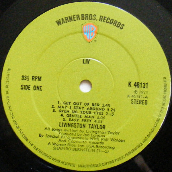 Livingston Taylor : Liv (LP, Album)