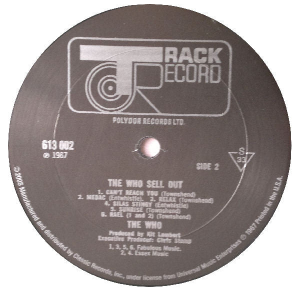 The Who : The Who Sell Out (LP, Album, RE, RM, 200)