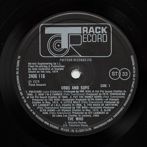 The Who : Odds And Sods (LP, Album, RE)